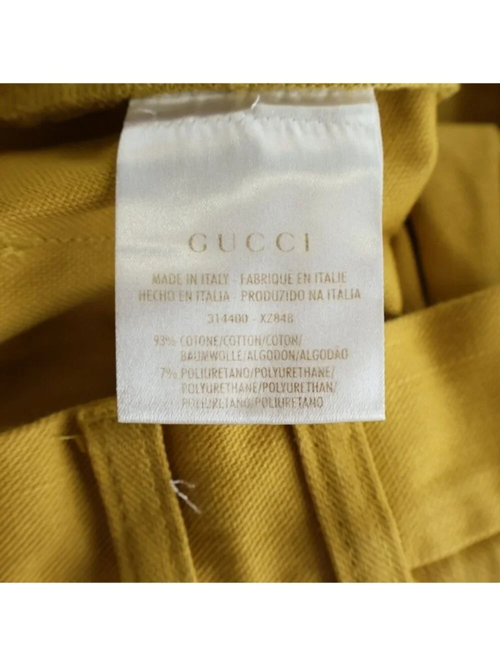 Gucci Pants Cotton 5 Pockets Yellow XZ